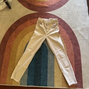 Mother Jeans: High Waisted Looker Ankle Fray